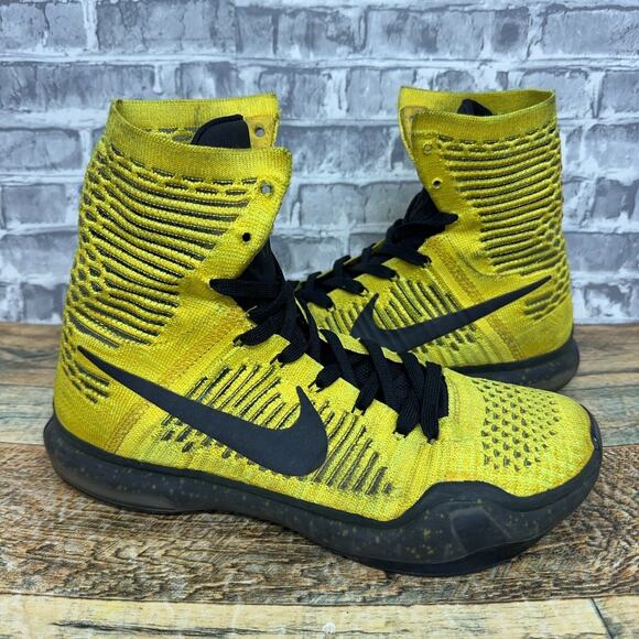 Nike Kobe 10 X Elite High Opening Night Yellow Black 802762-707 Mens Size 8.5